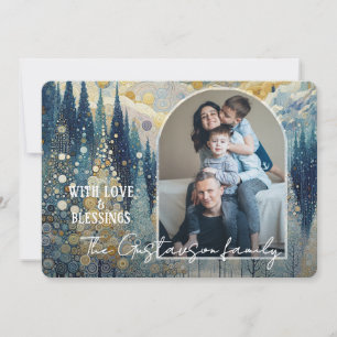 Custom Fun Farbenfrohe Abstrakte Winter Wunderland Feiertagskarte