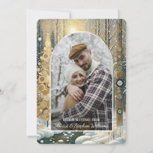 Custom Fun Farbenfrohe Abstrakte Winter Wunderland Feiertagskarte