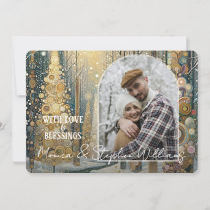 Custom Fun Farbenfrohe Abstrakte Winter Wunderland Feiertagskarte