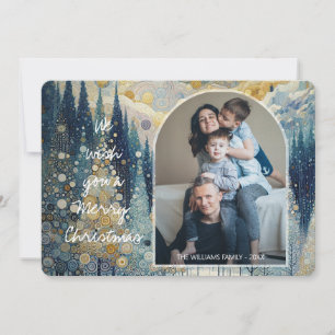 Custom Fun Farbenfrohe Abstrakte Winter Wunderland Feiertagskarte