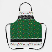 Custom Fun Festive Weihnachtsbaum Lichter Muster Schürze (Vorderseite)