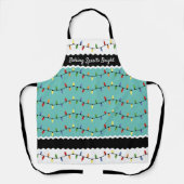 Custom Fun Festive Weihnachtsbaum Lichter Muster Schürze (Vorderseite)