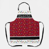 Custom Fun Festive Weihnachtsbaum Lichter Muster Schürze (Vorderseite)
