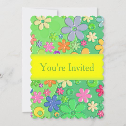 Custom Fun Floral Einladung (Vorderseite)
