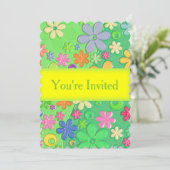 Custom Fun Floral Einladung (Stehend Vorderseite)