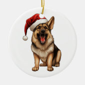 Custom Fun German Shepherd Christmas Dog Keramik Ornament (Vorne)