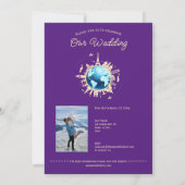 Custom Fun Globe Reisepass Hochzeit Einladung (Rückseite)