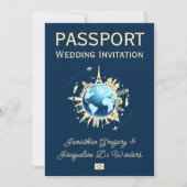 Custom Fun Globe Reisepass Hochzeit Einladung (Vorderseite)
