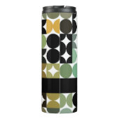 Custom Fun Grey Green Mustard Taupe Brown Muster Thermosbecher (Rückseite)