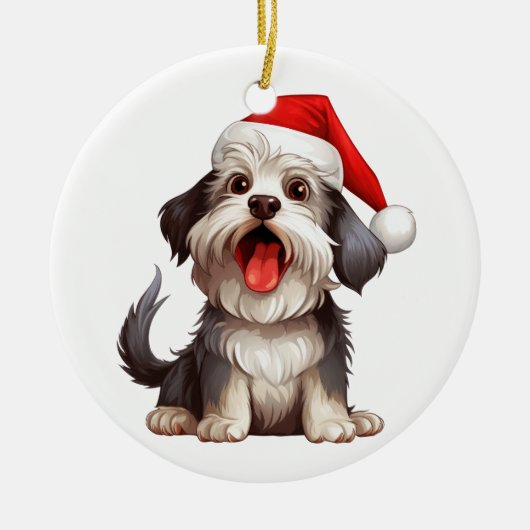 Custom Fun Havanese Christmas Dog Keramik Ornament (Vorne)