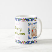 Custom Fun Jolly Blue Weihnachtsmuster Foto Tee Kaffeetasse (VorderseiteRechts)