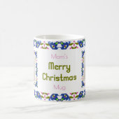 Custom Fun Jolly Blue Weihnachtsmuster Foto Tee Kaffeetasse (Mittel)
