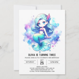 Custom Fun Mermaid Geburtstag Einladung