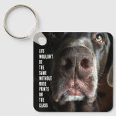 Custom Fun Nah-Up Foto Chocolate Labrador Schlüsselanhänger (Vorderseite)