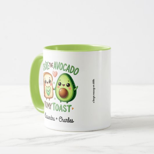 Custom Fun Paare "Avocado to My Toast" Tasse (Vorderseite Links)