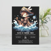 Custom Fun Pirate Geburtstag Einladung (Stehend Vorderseite)