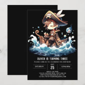 Custom Fun Pirate Geburtstag Einladung (Vorne/Hinten)