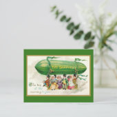 Custom Fun St Patricks Day Irish Zeppelin Airship Postkarte (Stehend Vorderseite)