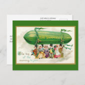 Custom Fun St Patricks Day Irish Zeppelin Airship Postkarte (Vorne/Hinten)