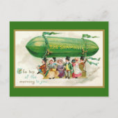 Custom Fun St Patricks Day Irish Zeppelin Airship Postkarte (Vorderseite)