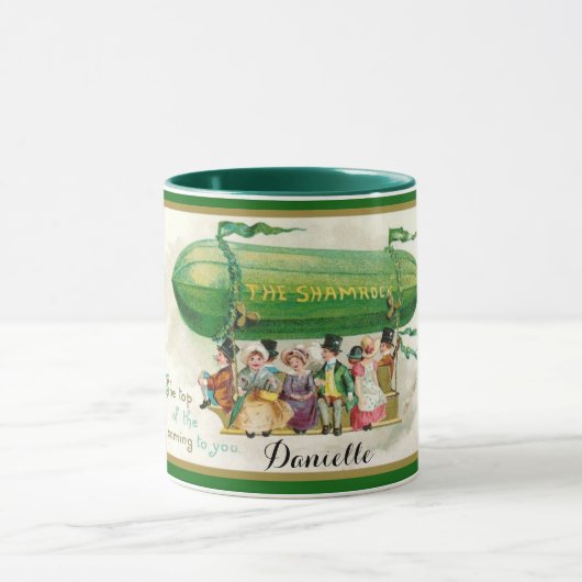 Custom Fun St Patricks Day Irish Zeppelin Airship Tasse (Zentrum)