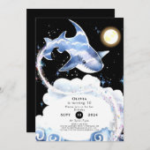 Custom Fun Unterwasser Hai Geburtstag Einladung (Vorne/Hinten)
