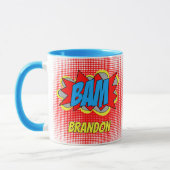 Custom Fun Vintages Comic Book Pop Art Style BAM! Tasse (Links)