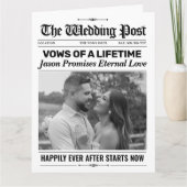 Custom Fun Vows Wedding Newspapers Vows Karte (Vorderseite)