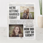 Custom Fun Vows Wedding Newspapers Vows Karte (Rückseite)