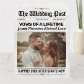Custom Fun Vows Wedding Newspapers Vows Karte (Vorderseite)