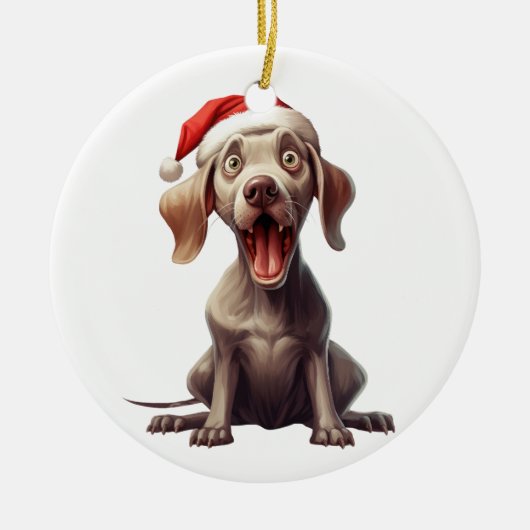 Custom Fun Weimaraner Dog Keramik Ornament (Vorne)