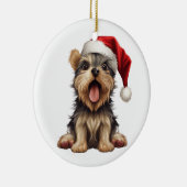 Custom Fun Yorkshire Terrier Christmas Dog Keramik Ornament (Rechts)