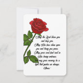 Custom Funeral Memorial Card with Prayer and Rose Dankeskarte (Vorderseite)