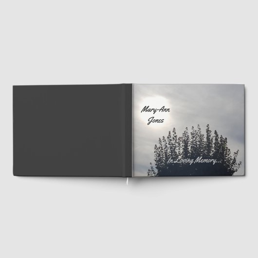 Custom Funerary Guest Book Cloudy Tree Fotografy Gästebuch (Voll)
