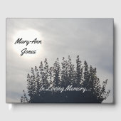 Custom Funerary Guest Book Cloudy Tree Fotografy Gästebuch (Vorderseite)
