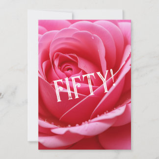 CUSTOM FÜNFZIGER GEBURTSTAG ROTE ROSE BLUME EINLADUNG