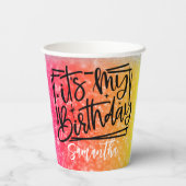 Custom Funkelnd Birthday 18. | 21. | 30. |50. Pappbecher (Rückseite)