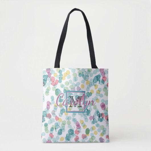 Custom Funky Happy Summer Punkts Pattern Tasche (Vorderseite)