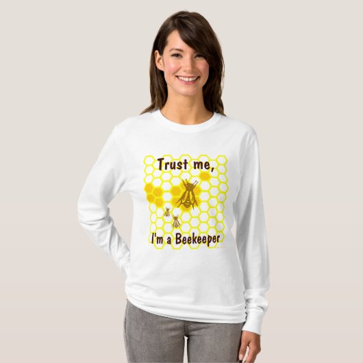 Custom Funny Beekeeper Honeycomb Art T-Shirt (Vorne ganz)