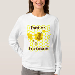 Custom Funny Beekeeper Honeycomb Art T-Shirt