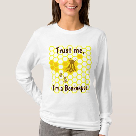 Custom Funny Beekeeper Honeycomb Art T-Shirt (Vorderseite)