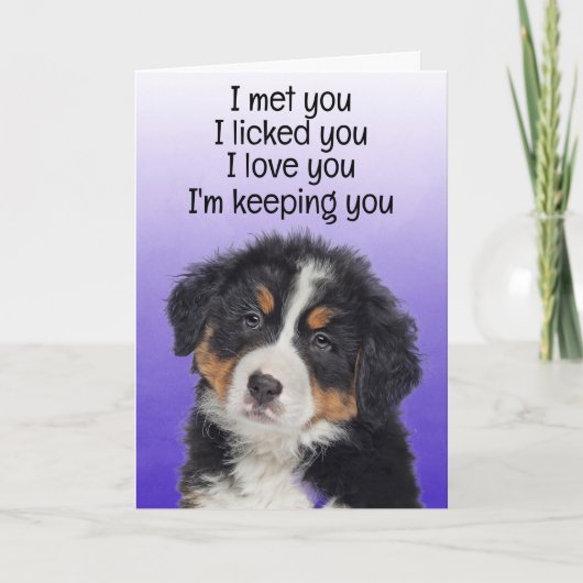 Custom Funny Birthday Card Bernese Mountain Dog Dankeskarte (Vorderseite)