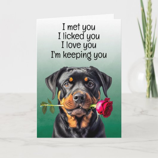 Custom Funny Birthday Card Rottweiler Dankeskarte (Vorderseite)