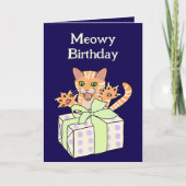 Custom Funny Birthday Cat Cartoon Karte (Vorderseite)