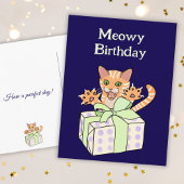 Custom Funny Birthday Cat Cartoon Postkarte
