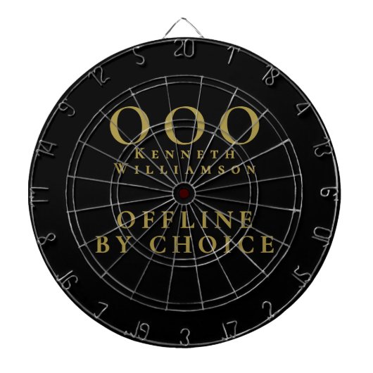 Custom Funny Black Gold OOO Minimalist Simple Men Dartscheibe (vorne)