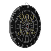 Custom Funny Black Gold OOO Minimalist Simple Men Dartscheibe (Vorderseite Links)