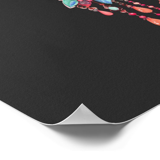 Custom Funny Blue Pink Halloween Sugar Skull Poster (Ecke)