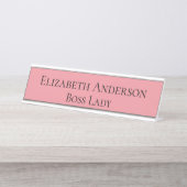 Custom Funny Boss Lady Small Business Owner Schreibtischnamensplakette (Vorderseite )