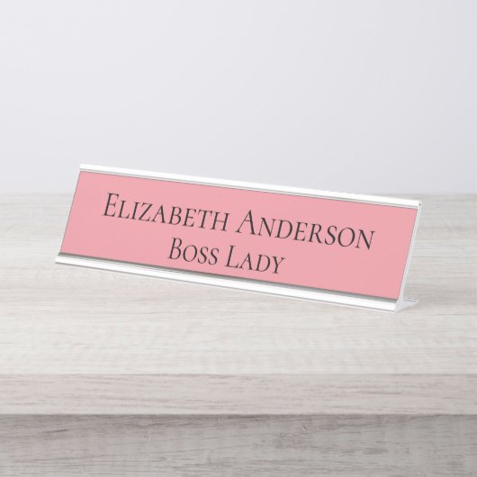 Custom Funny Boss Lady Small Business Owner Schreibtischnamensplakette (Vorderseite )
